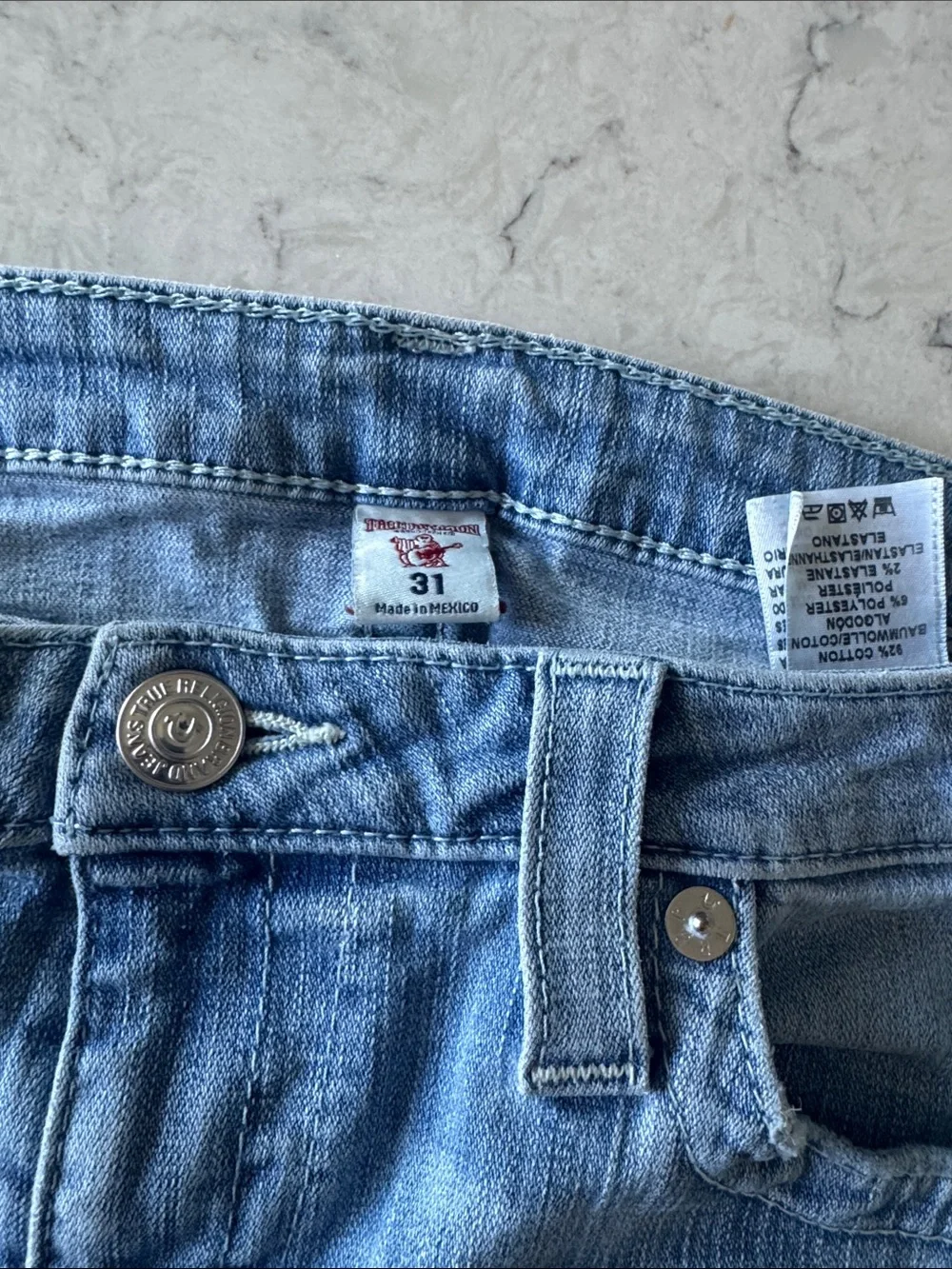 True Religion Light Wash Denim Bermuda Shorts size 31 - Picture 5 of 9